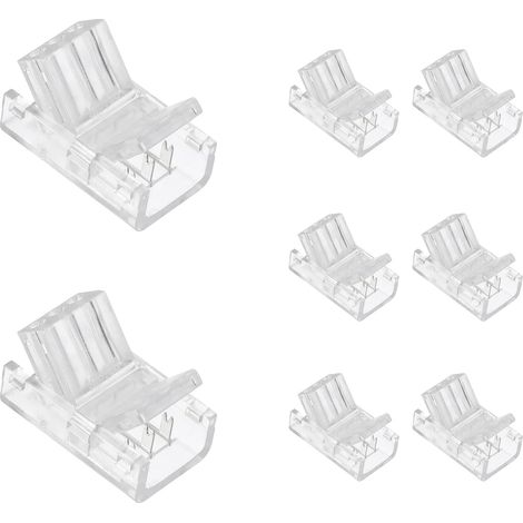 Lot de 8 connecteurs de bande LED COB à 3 broches pour 10 mm ,Connecteur de bande lumineuse LED sans soudure pour ruban COB pour bricolage, armoire (1/5)