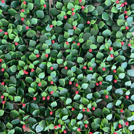 TENAX Divy Panel Capio 1x1 m Verde, Pannello Modulare con Foglie Verdi e Bacche Rosse, per Giardino Verticale (1/5)