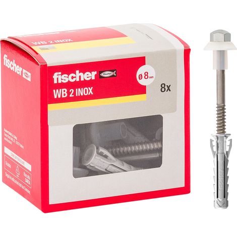 Lot de 8 chevilles en acier inoxydable pour WC et bidet à plancher avec trou vertical, vis en acier inoxydable AISI 430 et écrou nickelé (1/5)