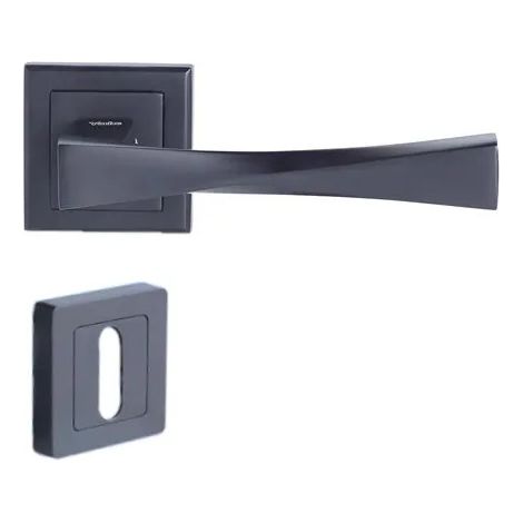 YALE - YPP7-V-PC Poignée de porte carrée de 7 noir YALE - Modele Verona - passage clé (1/4)
