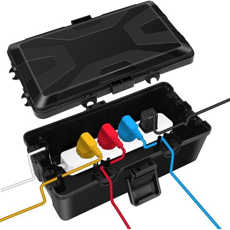 Boîte à Câbles étanche Boîte électrique étanche, Protection Prise Electrique Exterieure Etanche IP54 pour Rallonge, Prises de Jardin, Minuterie Extérieure (8.8 x 4.3 x 2.75 in) (1/5)