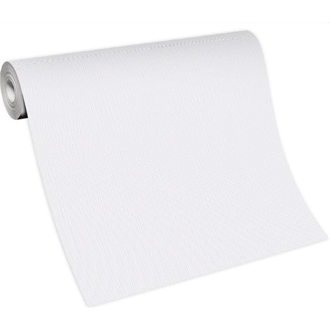 Papier peint uni blanc effet texturé – Tapisserie intissée moderne pour cuisine et couloir – Résistant à la lumière et facile à appliquer – Erismann