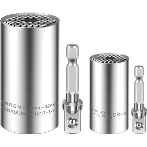 Set di chiavi universali da 4 pezzi, utensile manuale multifunzionale, regalo ideale per uomini e padri, per riparazioni, 7-19 mm e (1/5)