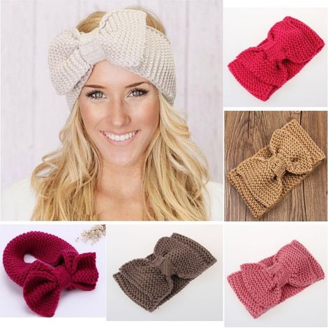 TRADE SHOP - Fascia Elastica Fiocco Maglia Retro' Fermacapelli Tessuto Frontino Accessori -