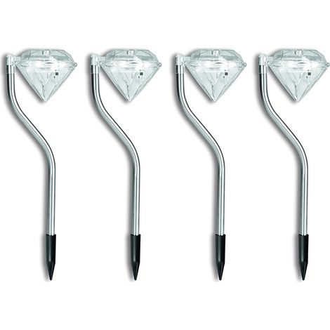 TG47860 LAMPADA SOLARE DIAMANTI DA GIARDINO SET DI 4 DIAMANTI DECORATIVI HIT