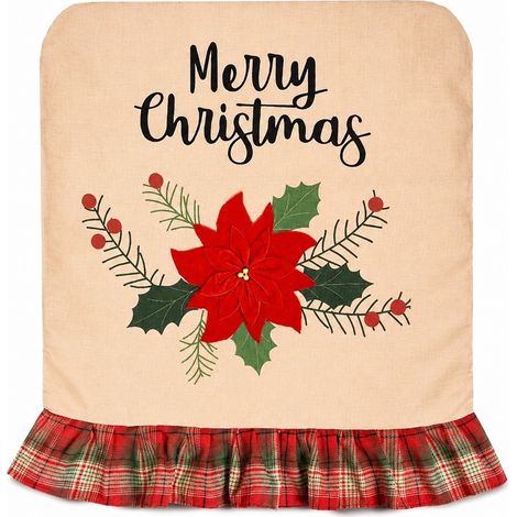 Housse de dossier de chaise de Noël, décoration de fêtes, protection festive pour siège, facile à nettoyer (1/5)