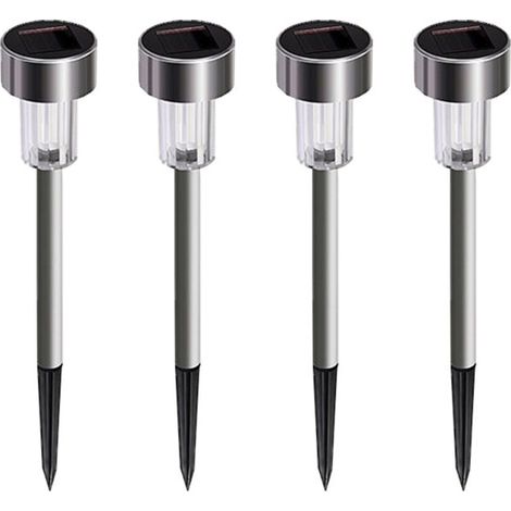 Solarleuchten für den Außenbereich, Edelstahl – 4er-Set, wasserdicht, für Einfahrt, Hof, Rasen, Garten (1/4)