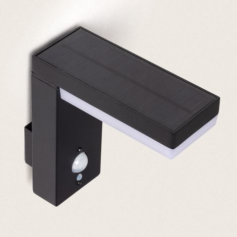 LED Wandleuchte Außen Solar 2W Aluminium mit Bewegungssensor Goran Schwarz
