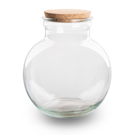 Bouteille pour Terrarium en Verre Recyclé avec Bouchon en Liège Ø 25 cm - 7 L - PANGIVO (1/2)