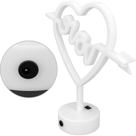 Herzförmiges Neon-Nachtlicht für Hochzeiten, Partys, Kinderzimmer und Wohnzimmer, USB-/Batteriebetrieben (1/5)