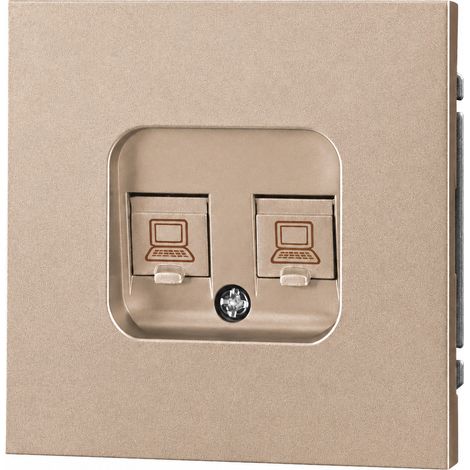 Double prise réseau RJ45 cat 6 Série Z PC ignifuge doré 13 × 9 × 10 cm – Livraison gratuite