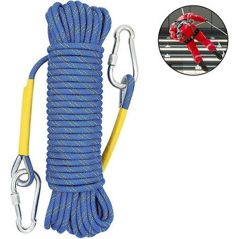 Corde d'escalade statique, accessoire d'équipement, corde d'évacuation (10 m), bleue (1/5)