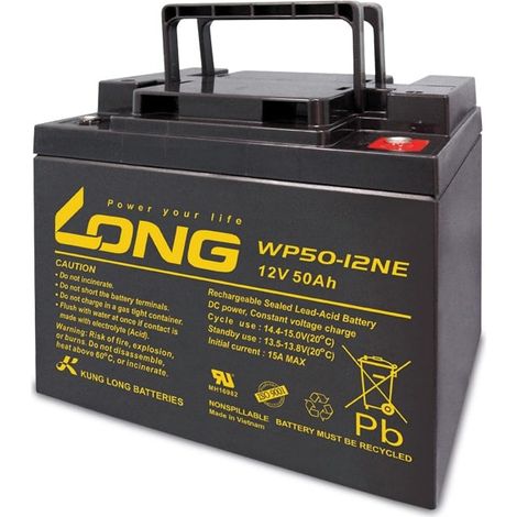 Accumulateur plomb KUNG LONG WP50-12NE, 12 V-/50 Ah, cyclique