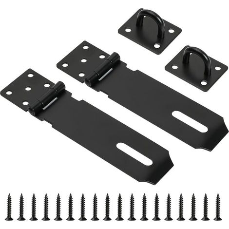 Lot de 2 loquets et agrafes pour porte de hangar, cadenas robuste, 12,7 cm (1/5)