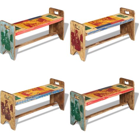 Banc Bois massif recyclé 100x30x50 cm - Banc Bois - Banc Design - Banc Industriel - Banc Vintage - Mobilier Rustique - Home & Living (1/5)