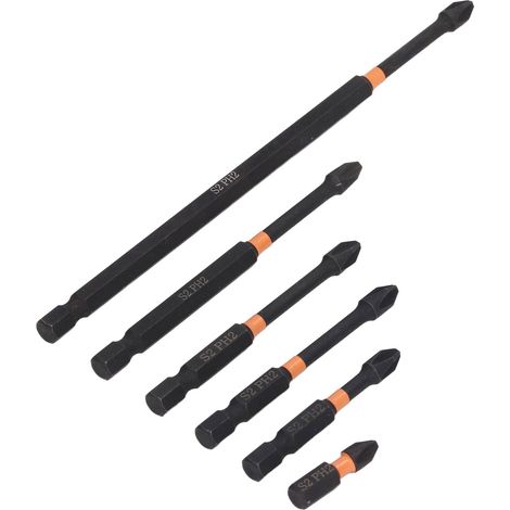 6-teiliges magnetisches Schraubendreher-Bit-Set aus S2-Legierungsstahl, PH2-Kreuzschlitz, 1/4-Zoll-Sechskantschaft für elektrische Bohrmaschinen (1/5)
