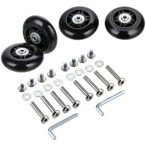BUNTHAUS PA 4 roues de rechange pour valise, roulements de valise pour réparation, 7024mm, noir. (1/4)