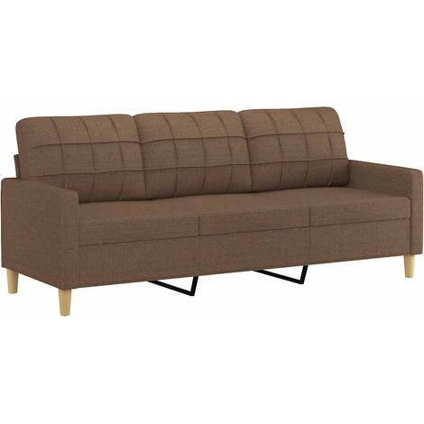 Sofá de 3 plazas de tela marrón 180 cm vidaXL
