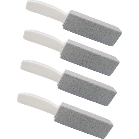 Pierre ponce pour nettoyer la cuvette des toilettes avec manche, bâtonnet de pierre ponce, tampon à récurer en pierre ponce pour le nettoyage (lot de 4) (1/5)