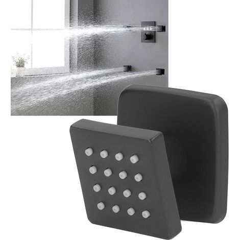 Chorro de masaje corporal cuadrado ajustable de 360° con 16 boquillas y conexión de pared de cobre G1/2 para spa. (1/5)