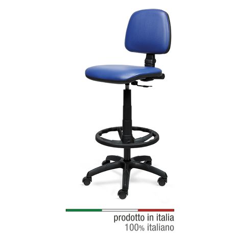 Sgabello Cassa in Ecopelle Colore Grigio Scuro (1/2)