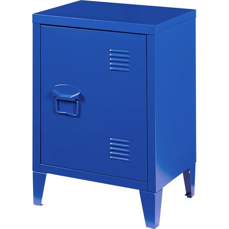 Comodino comodino cassettiera mobile contenitore 57 x 40 x 30 cm acciaio laminato blu 030011013