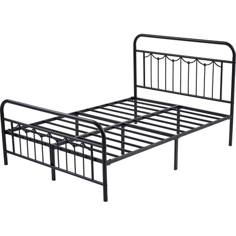 Metal Bed Frame w/Headboard, Footboard, Slatted Bed Base&Underbed Storage Space FRANKIE DOUBLE (1/5)