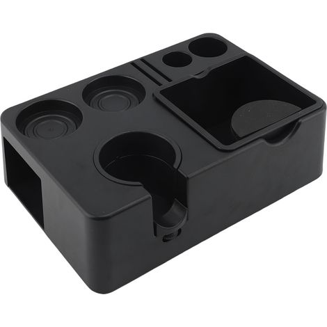 Contenitore per caffè macinato, stazione di pressatura 10 in 1, in ABS, supporto per filtro caffè, pressino per casa, cucina, bar, caffetteria, colore nero. (1/2)