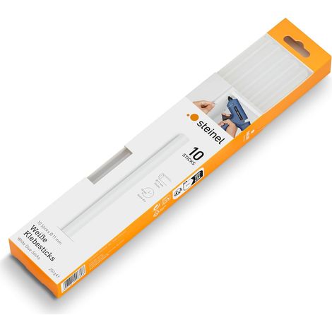 Bâtons de colle chaude blanche - diam. 11mm - stylo á colle chaude - cartouches á colle chaude blancs d'une longueur de 250 mm - 250 g -10 bâtons - 006808 (1/5)