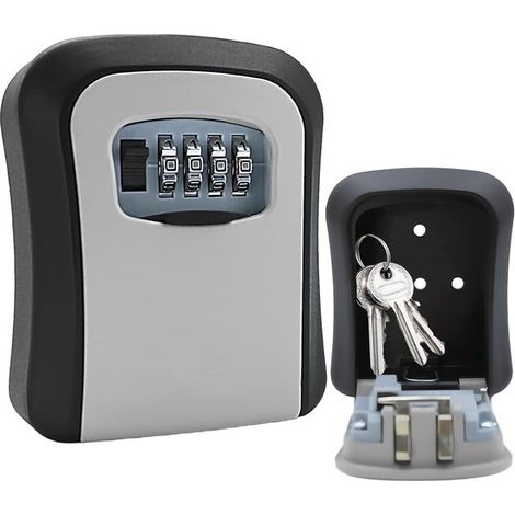 Coffre à clés avec serrure à combinaison - Armoire à clés à fixer au mur avec code à 4 chiffres - pour la maison, le garage, l'école, Airbnb (1/5)