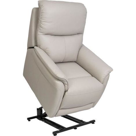 Fauteuil relax releveur en cuir vachette gris clair - SULTAN