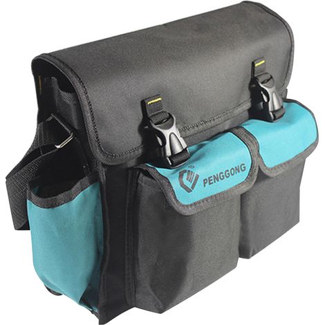081 Sac de rangement d'outils multifonction à bandoulière sac en toile oxford imperméable et résistant sac à outils électricien