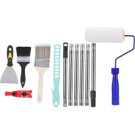 Ensemble d'extension de pinceau à peinture, rouleau de 4 pouces avec poteaux d'extension réglables, brosses à pince universelles pour peinture professionnelle de maison (1/5)