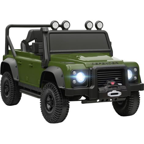 Elektrisches Kinderauto, 2,4-GHz-Fernbedienung, 3 Geschwindigkeiten, 4-Rad-Federung, Musik, LED-Lichter und Hupe, grün