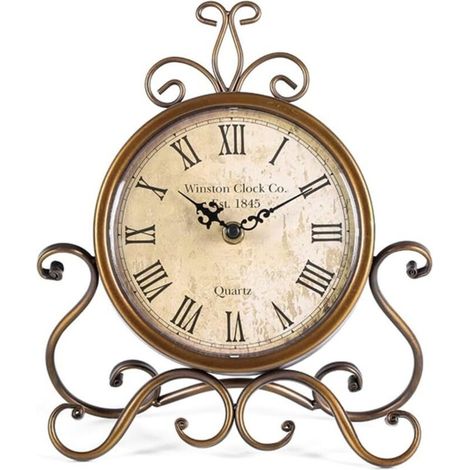 Horloge de Table Romaine rétro silencieuse pour Salon Chambre à Coucher Bureau (cuivre) (1/5)