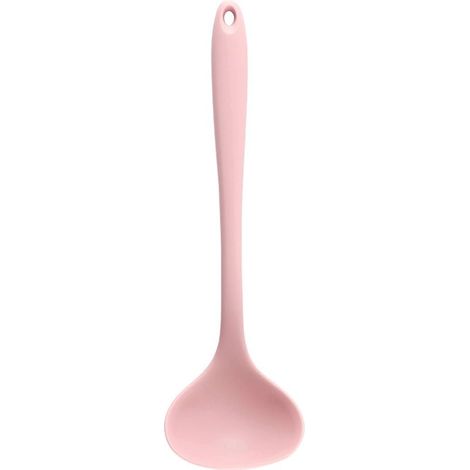 Louche de Service en Silicone 11,2 po Poignée Confortable Résistante à la Chaleur Ustensile de Cuisine Rose pour Maison (1/5)