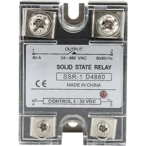 SSR-80-DA Halbleiterrelais, SSR-Halbleitermodul, DC-gesteuert, AC 3-32 V DC, 24-480 V AC