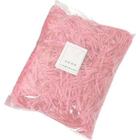 30g papier déchiqueté raphia rose clair, sans odeur, couleurs vives exquises, rembourrage cadeau pour décoration boîte, remplissage boîte cadeau. (1/5)