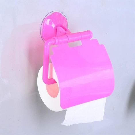 Fei Yu Porte-rouleau de papier toilette Porte-papier Hygiénique Pour Salle De Bain Porte-rouleau De Papier De Soie à Ventouse Avec Couvercle Pour Support De Papier Pour Boîte à Mouchoirs Porte-(Color: