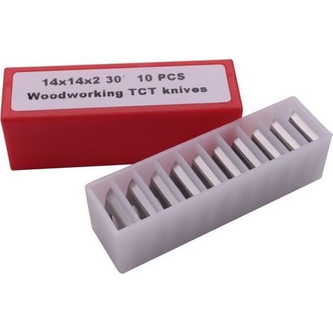 10 Ersatz-Hartmetall-Sägeblätter, 30°-Winkel, für die Holzbearbeitung, 14 x 14 x 2 mm (1/5)