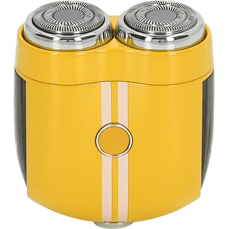 Elektrischer Mini-Bartrasierer, USB-C-Ladefunktion, gebogener Scherkopf, für Trocken- und Nassrasur geeignet, wasserdicht nach IPX7, gelb. (1/4)