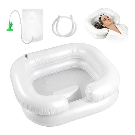 Lavabo à Cheveux Gonflable avec Pommeau de Douche et Sac à Eau – Bac à Shampoing Portable pour Domicile, Bassin Gonflable pour Laver, Personnes, Femmes et Seniors (1/5)
