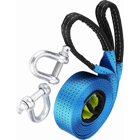 Sangle de Remorquage Robuste, Corde de Remorquage pour Remorque de Voiture, Câble de de Récupération sur Route avec Crochets à Bande Réfléchissante, 8 Tonnes, 5 Mètres, Corde de Récupération (1/5)