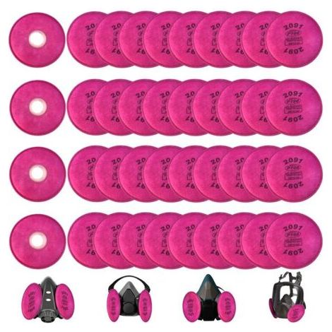 NALOOKAMIC Lot de 20 filtres à particules 2091 P100 compatibles avec 2091, remplacement pour 6000 6200 6800 7000 FF-4 (1/3)