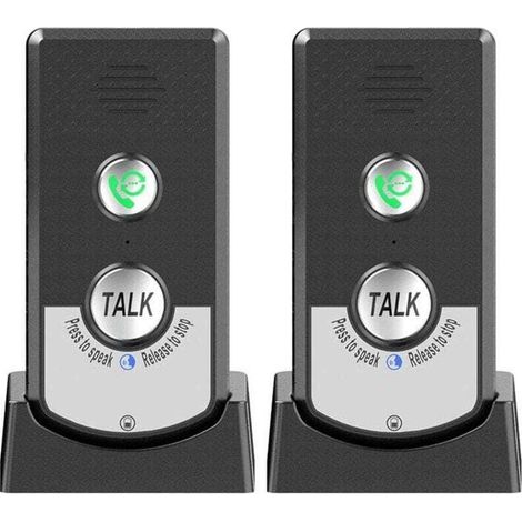 Enowelir Lot De 2 Interphones Sans Fil Pour Maison Avec Appel Bidirectionnel Et Sonnerie Portable Pour Personnes Agées Communication Longue Distance (1/4)