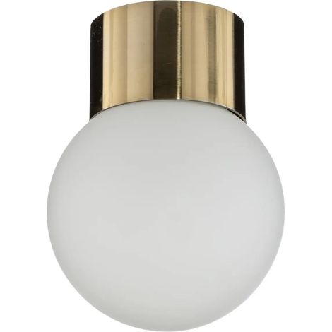 [GEBRAUCHT] B-Ware Deckenleuchte Lampe Hotel Mood 1 Glas Stahl Gold Weiß G9 Glasleuchte