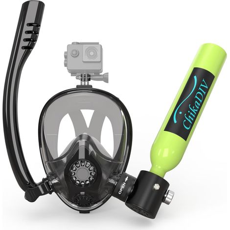 Masque de Plongée Intégral Est Equipé d'un Réservoir de Plongée de 0,5l et Le Temps de Respiration sous-Marine Est D'environ 6 Minutes. pour La Plongée Récréative et Le Sauvetage d'urgence (1/5)
