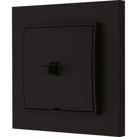 Interruttore per scale, stile USA, Karlik mini, nero opaco (1/3)