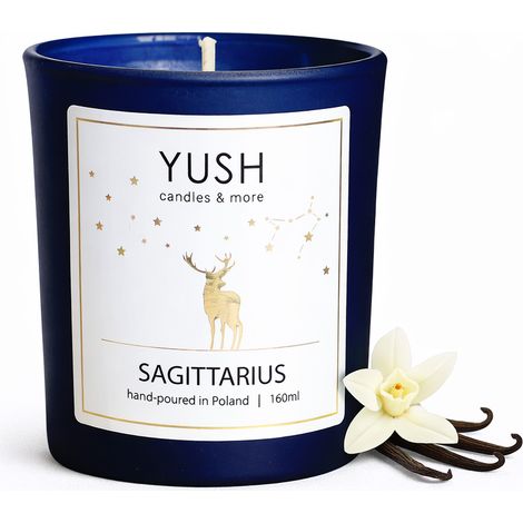 Sagitario - vela de soja perfumada con aroma a vainilla, signo zodiacal Sagitario (1/5)