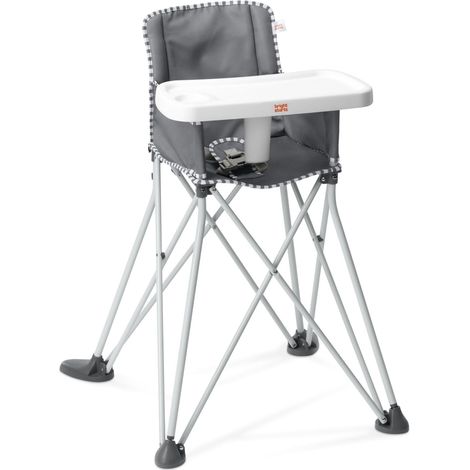 Chaise Haute Portable Pop 'N Dine, Utilisation Intérieur/Extérieur, Tablette Sans BPA, Pliage Facile, Unisexe, Gris, 6 Mois et Plus (1/5)
